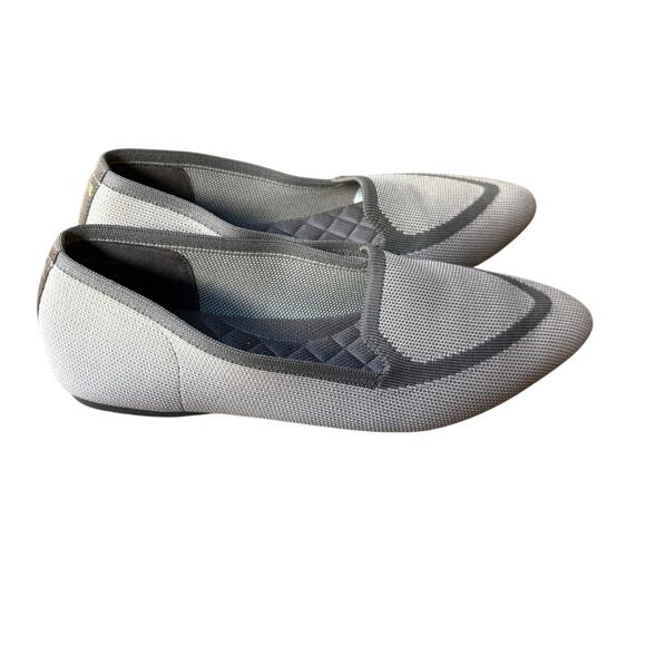 Birdies Grey Mist Pointed Toe Blackbird Knit Washable Slip on Loafer - 9.59.5 - Picture 1 of 7